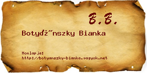 Botyánszky Bianka névjegykártya